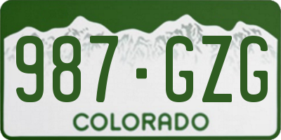 CO license plate 987GZG
