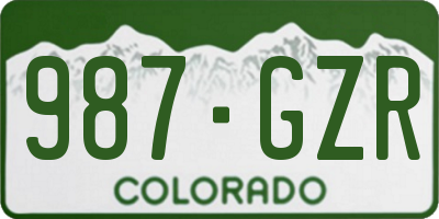 CO license plate 987GZR