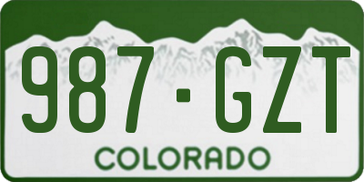 CO license plate 987GZT