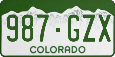 CO license plate 987GZX