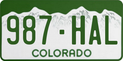 CO license plate 987HAL