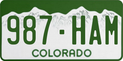 CO license plate 987HAM