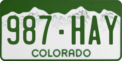 CO license plate 987HAY