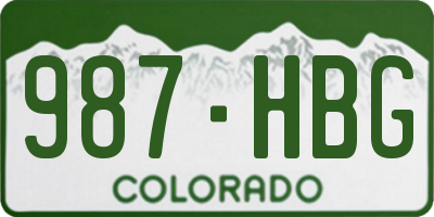 CO license plate 987HBG