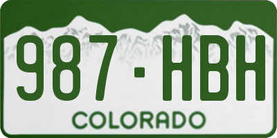CO license plate 987HBH