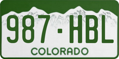 CO license plate 987HBL