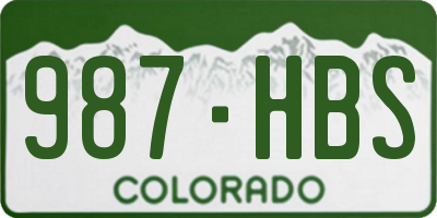 CO license plate 987HBS