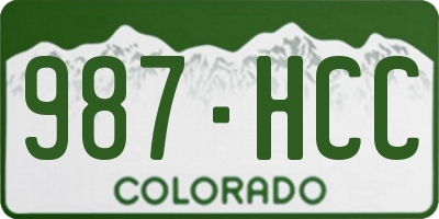 CO license plate 987HCC