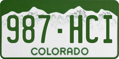 CO license plate 987HCI