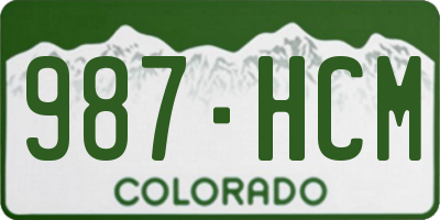 CO license plate 987HCM