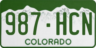 CO license plate 987HCN