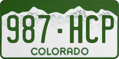 CO license plate 987HCP