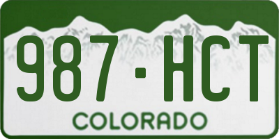CO license plate 987HCT