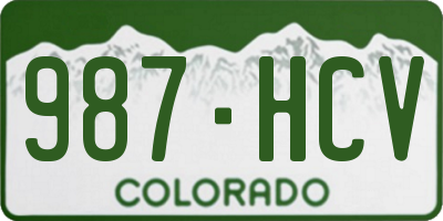 CO license plate 987HCV