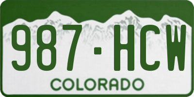 CO license plate 987HCW