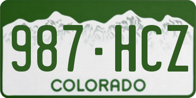 CO license plate 987HCZ
