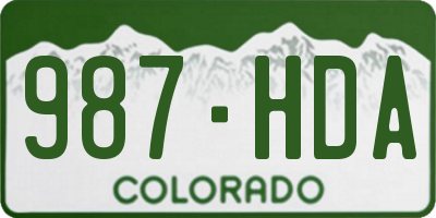 CO license plate 987HDA
