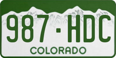 CO license plate 987HDC