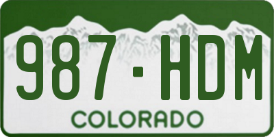 CO license plate 987HDM