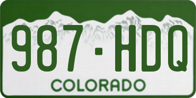 CO license plate 987HDQ
