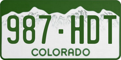 CO license plate 987HDT