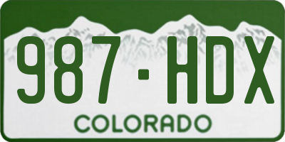 CO license plate 987HDX