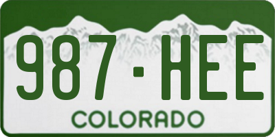 CO license plate 987HEE