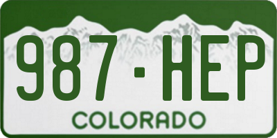 CO license plate 987HEP
