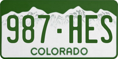 CO license plate 987HES