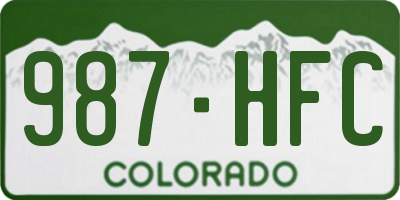 CO license plate 987HFC