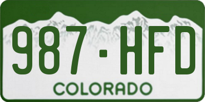 CO license plate 987HFD