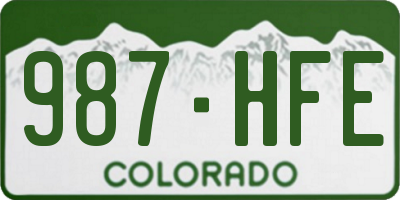 CO license plate 987HFE