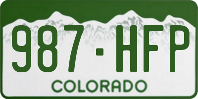 CO license plate 987HFP