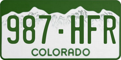 CO license plate 987HFR