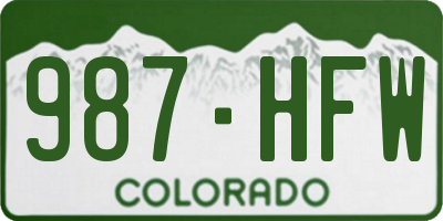 CO license plate 987HFW