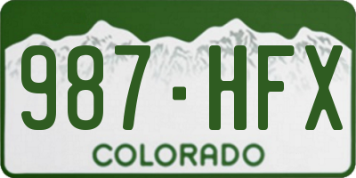 CO license plate 987HFX
