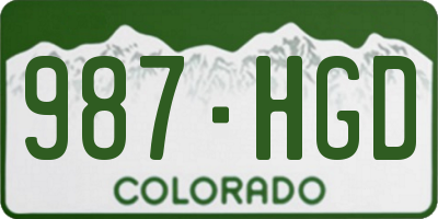 CO license plate 987HGD