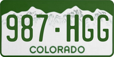 CO license plate 987HGG