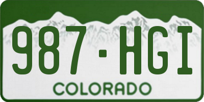 CO license plate 987HGI