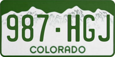 CO license plate 987HGJ