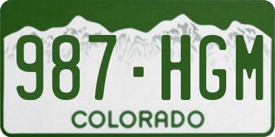 CO license plate 987HGM