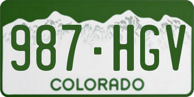 CO license plate 987HGV