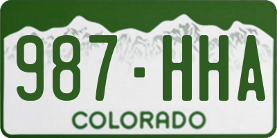 CO license plate 987HHA