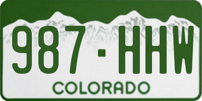 CO license plate 987HHW