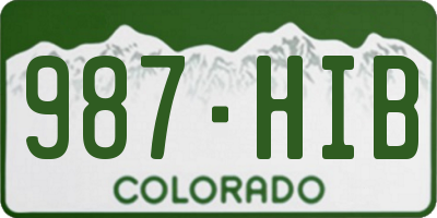 CO license plate 987HIB