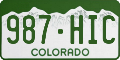 CO license plate 987HIC