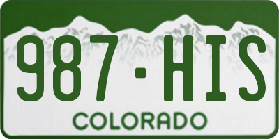 CO license plate 987HIS