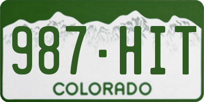 CO license plate 987HIT