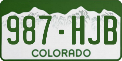 CO license plate 987HJB