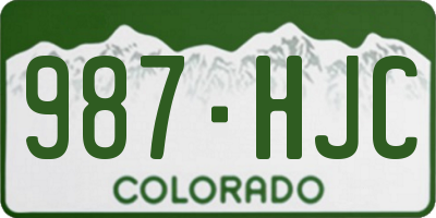 CO license plate 987HJC